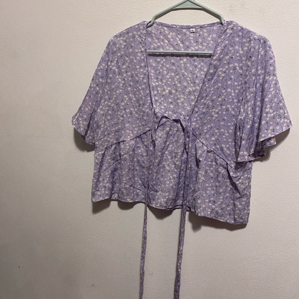 SHEIN Lavender Floral Blouse
